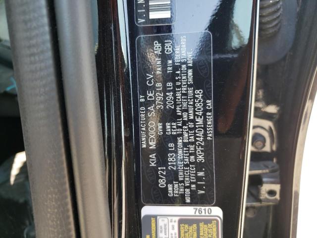 Photo 10 from auction – 2021 KIA FORTE FE with VIN 3KPF24AD1ME408548