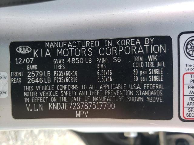 Photo 10 from auction – 2008 KIA SPORTAGE E with VIN KNDJE723787517790
