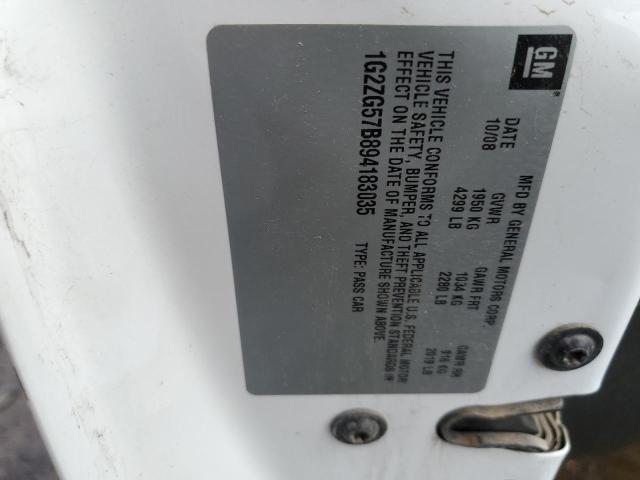 Photo 10 from auction – 2009 PONTIAC G6 with VIN 1G2ZG57B894183035