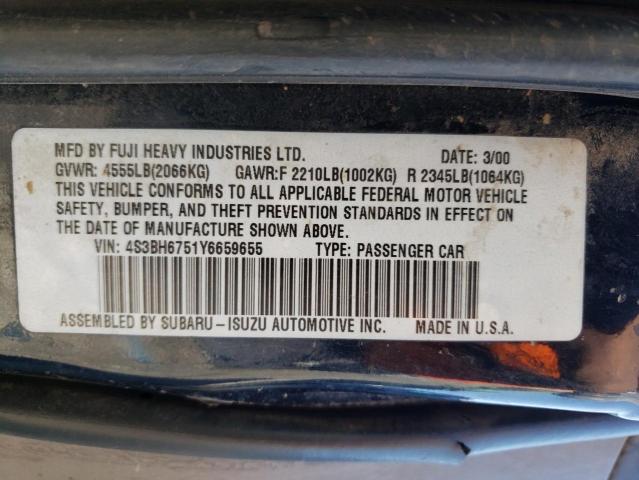 Photo 10 from auction – 2000 SUBARU OUTBACK with VIN 4S3BH6751Y6659655