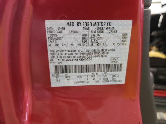 Zdjęcie 10 z aukcji – 2008 FORD ESCAPE LIM z VIN 1FMCU04148KE60388