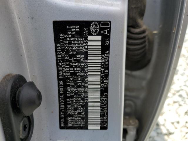 Photo 10 from auction – 2016 TOYOTA COROLLA L with VIN 2T1BURHE8GC598498