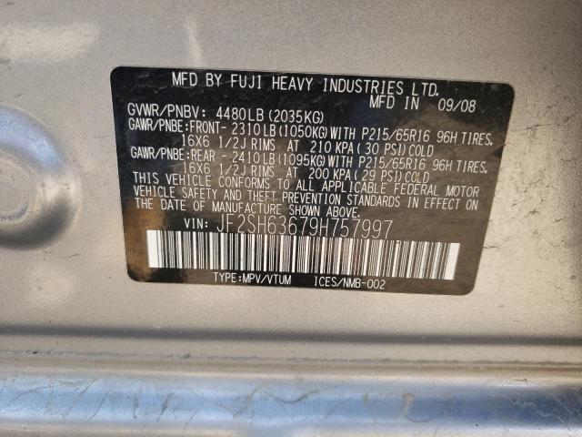 Photo 10 from auction – 2009 SUBARU FORESTER 2 with VIN JF2SH63679H757997