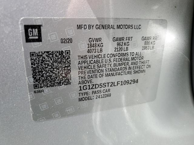 Photo 10 from auction – 2020 CHEVROLET MALIBU LT with VIN 1G1ZD5ST2LF109294