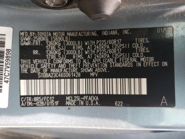 Photo 10 from auction – 2006 TOYOTA SIENNA LE with VIN 5TDBA23C46S061428