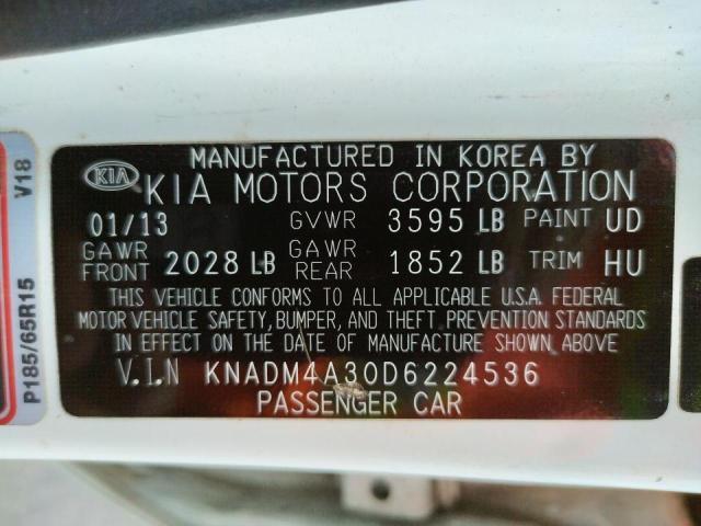 Photo 10 from auction – 2013 KIA RIO LX with VIN KNADM4A30D6224536