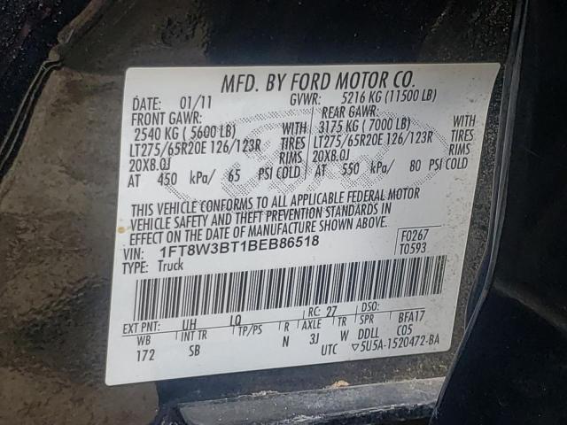 Photo 10 from auction – 2011 FORD F350 SUPER with VIN 1FT8W3BT1BEB86518