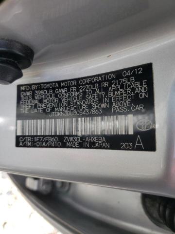 Photo 10 from auction – 2012 TOYOTA PRIUS with VIN JTDKN3DU3C5437863