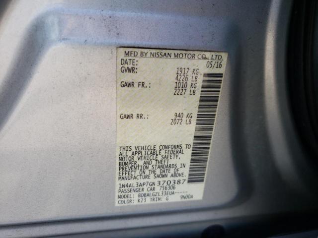 Photo 10 from auction – 2016 NISSAN ALTIMA 2.5 with VIN 1N4AL3AP7GN370387
