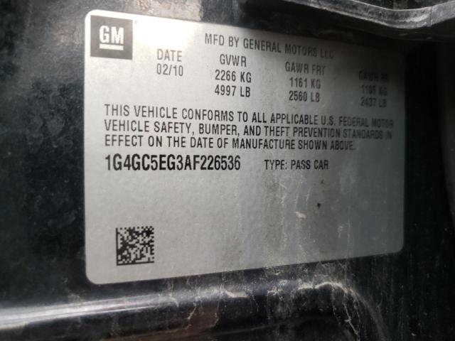 Photo 10 from auction – 2010 BUICK LACROSSE C with VIN 1G4GC5EG3AF226536