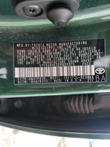 Photo 10 from auction – 2014 TOYOTA COROLLA L with VIN 5YFBURHE7EP031275