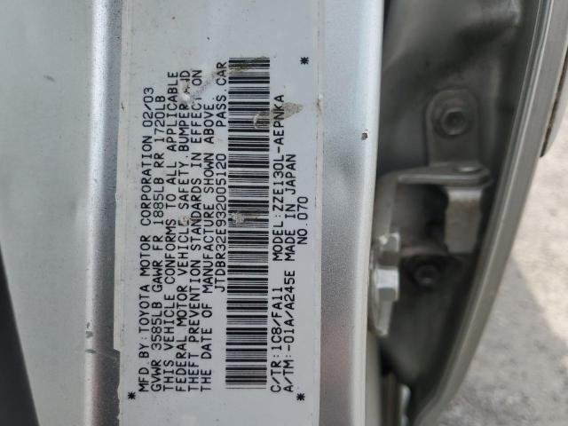 Photo 10 from auction – 2003 TOYOTA COROLLA CE with VIN JTDBR32E932005120