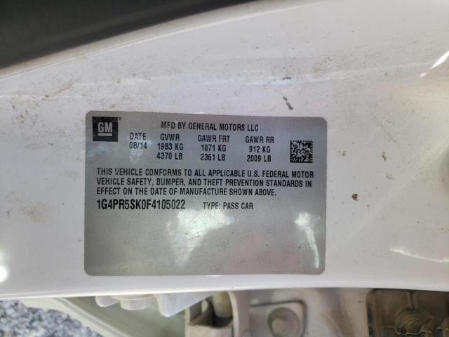Foto 10 de la subasta – 2015 BUICK VERANO con VIN 1G4PR5SK0F4105022