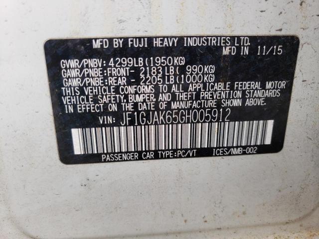 Photo 10 from auction – 2016 SUBARU IMPREZA LI with VIN JF1GJAK65GH005912