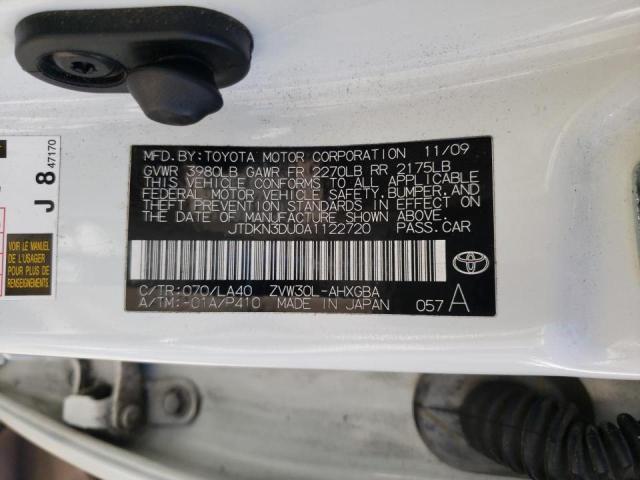 Photo 10 from auction – 2010 TOYOTA PRIUS with VIN JTDKN3DU0A1122720