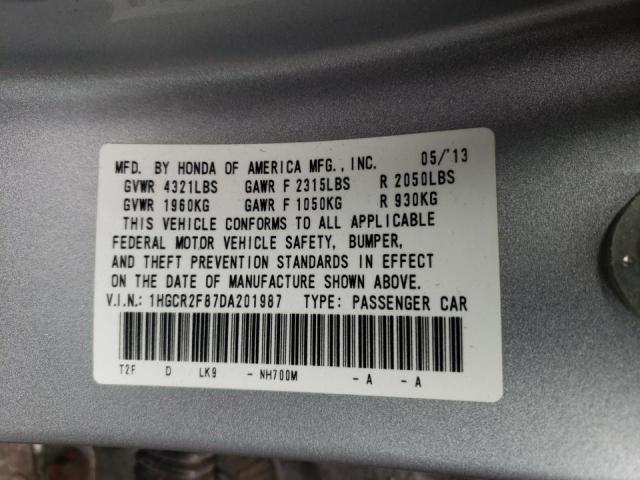 Photo 10 from auction – 2013 HONDA ACCORD EXL with VIN 1HGCR2F87DA201987