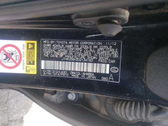 Photo 10 from auction – 2013 LEXUS CT 200 with VIN JTHKD5BH3D2134183