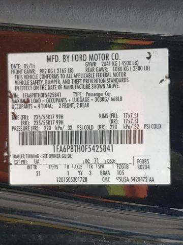 صورة رقم 10 من المزاد - 2015 FORD MUSTANG مع VIN 1FA6P8TH0F5425841