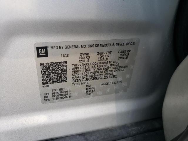 Photo 10 from auction – 2018 CHEVROLET TRAX LS with VIN 3GNCJKSB6KL237481