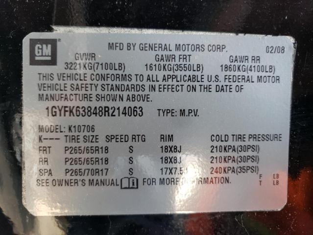 Photo 10 from auction – 2008 CADILLAC ESCALADE L with VIN 1GYFK63848R214063