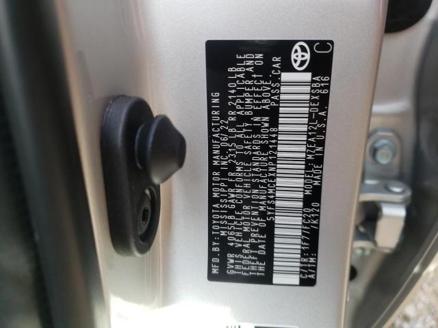 Photo 10 from auction – 2022 TOYOTA COROLLA SE with VIN 5YFS4MCEXNP121448