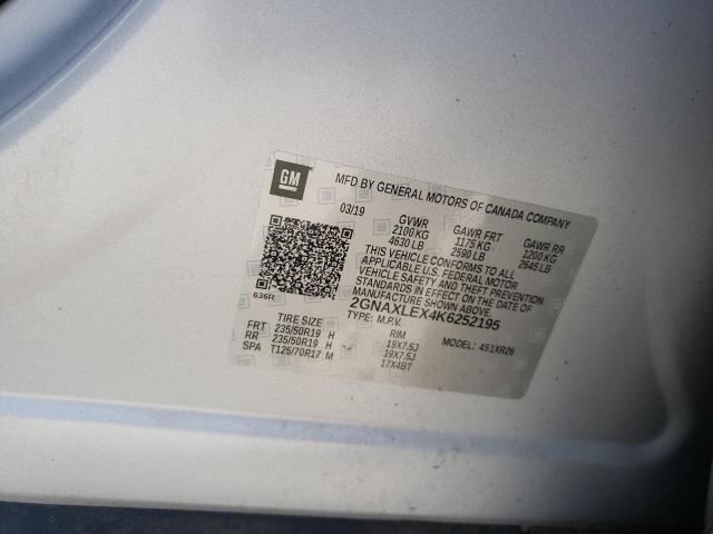 Photo 10 from auction – 2019 CHEVROLET EQUINOX LT with VIN 2GNAXLEX4K6252195
