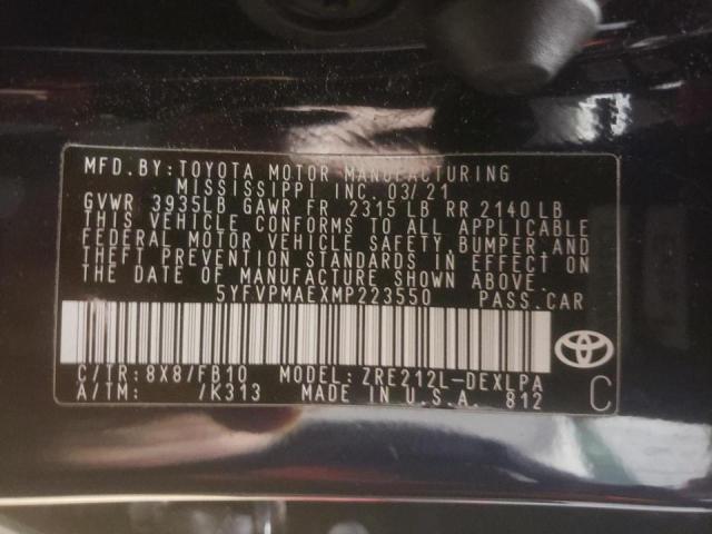 Photo 10 from auction – 2021 TOYOTA COROLLA LE with VIN 5YFVPMAEXMP223550
