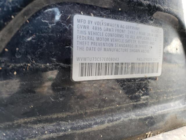 Photo 10 from auction – 2007 VOLKSWAGEN PASSAT 3.6 with VIN WVWTU73C57E008043