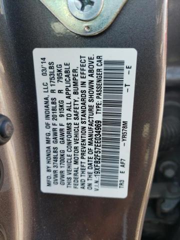 Photo 10 from auction – 2014 HONDA CIVIC LX with VIN 19XFB2F57EE034969