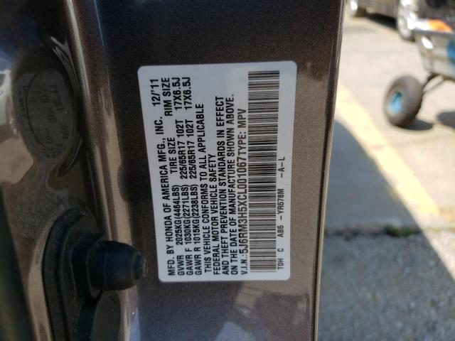 Photo 10 from auction – 2012 HONDA CR-V EX with VIN 5J6RM3H5XCL001067