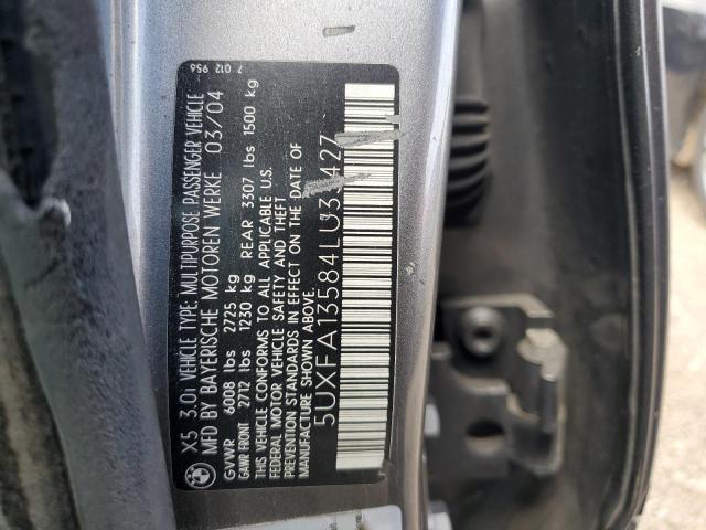 Photo 10 from auction – 2004 BMW X5 3.0I with VIN 5UXFA13584LU33427