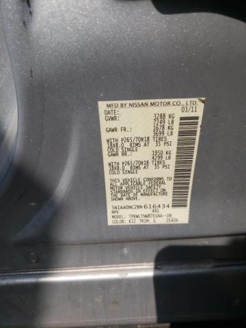 Photo 10 from auction – 2011 NISSAN ARMADA SV with VIN 5N1AA0NC2BN616434