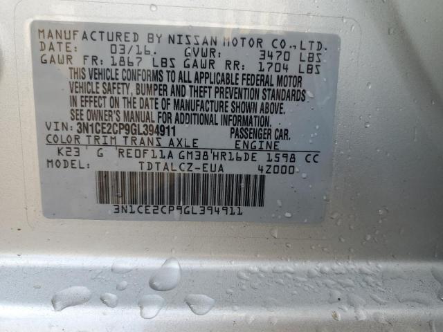 Photo 10 from auction – 2016 NISSAN VERSA NOTE with VIN 3N1CE2CP9GL394911