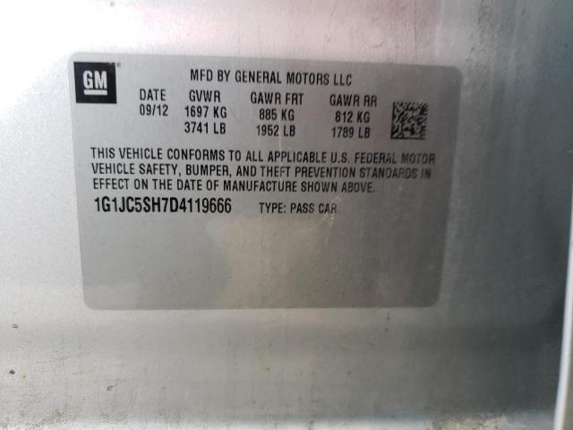 Photo 10 from auction – 2013 CHEVROLET SONIC LT with VIN 1G1JC5SH7D4119666