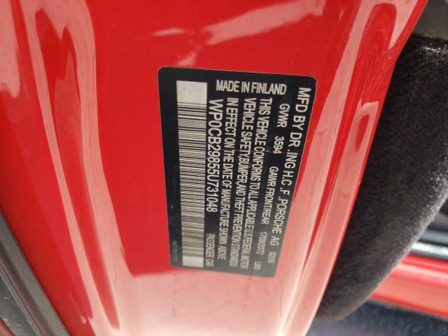Photo 10 from auction – 2005 PORSCHE BOXSTER S with VIN WP0CB29855U731048