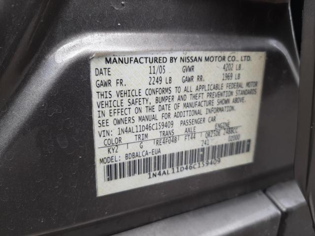 Photo 10 from auction – 2006 NISSAN ALTIMA S with VIN 1N4AL11D46C159409