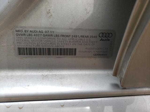 Photo 10 from auction – 2012 AUDI A4 PREMIUM with VIN WAUFFAFL7CN005586