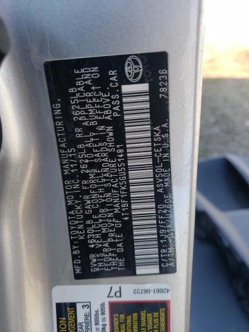 Photo 10 from auction – 2016 TOYOTA CAMRY with VIN 4T1BF1FK5GU551481