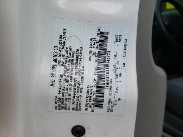 Photo 10 from auction – 2005 FORD FOCUS ZX4 with VIN 1FAFP34N65W148774
