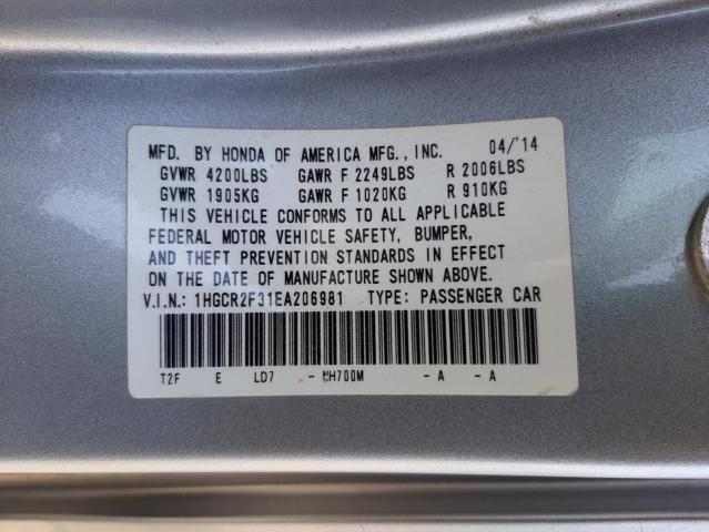 Photo 10 from auction – 2014 HONDA ACCORD LX with VIN 1HGCR2F31EA206981