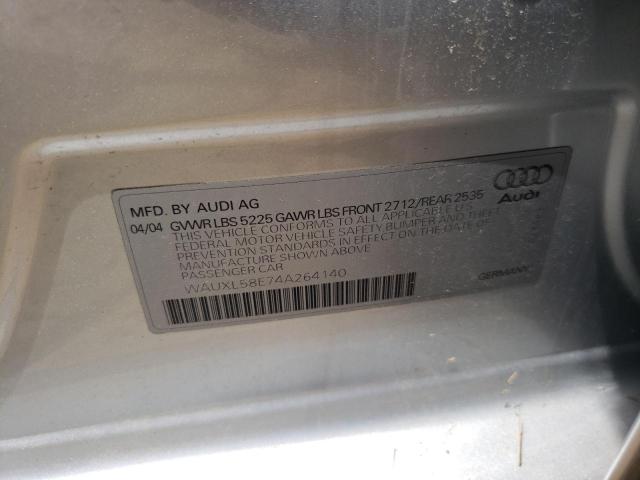 Photo 10 from auction – 2004 AUDI S4 AVANT Q with VIN WAUXL58E74A264140