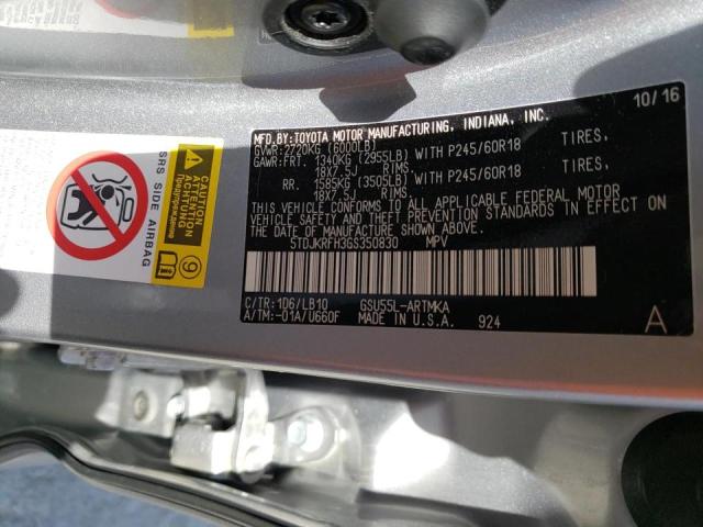 Фото 10 с аукциона – 2016 TOYOTA HIGHLANDER с VIN 5TDJKRFH3GS350830