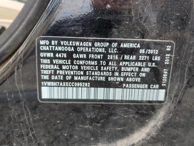 Photo 10 from auction – 2012 VOLKSWAGEN PASSAT SE with VIN 1VWBH7A3XCC095282