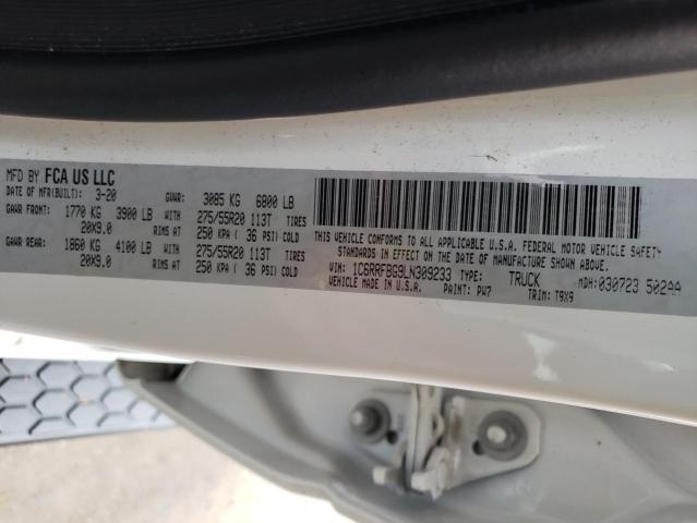 Photo 10 from auction – 2020 RAM 1500 BIG H with VIN 1C6RRFBG9LN309233