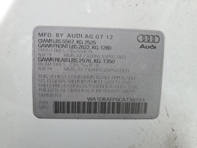 Photo 10 from auction – 2012 AUDI Q5 PREMIUM with VIN WA1DKAFP0CA134263