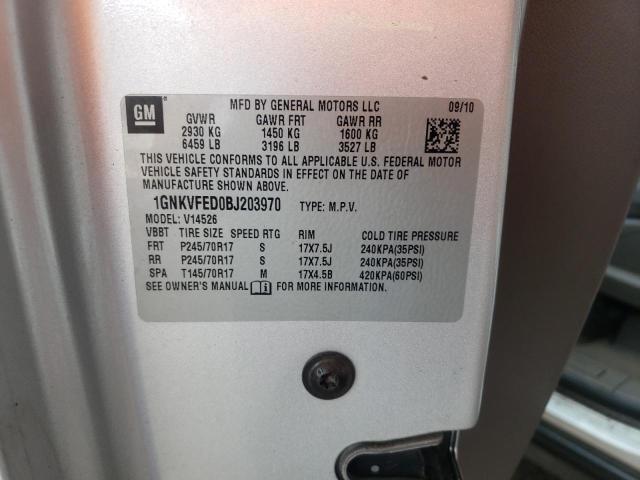 Photo 10 from auction – 2011 CHEVROLET TRAVERSE L with VIN 1GNKVFED0BJ203970