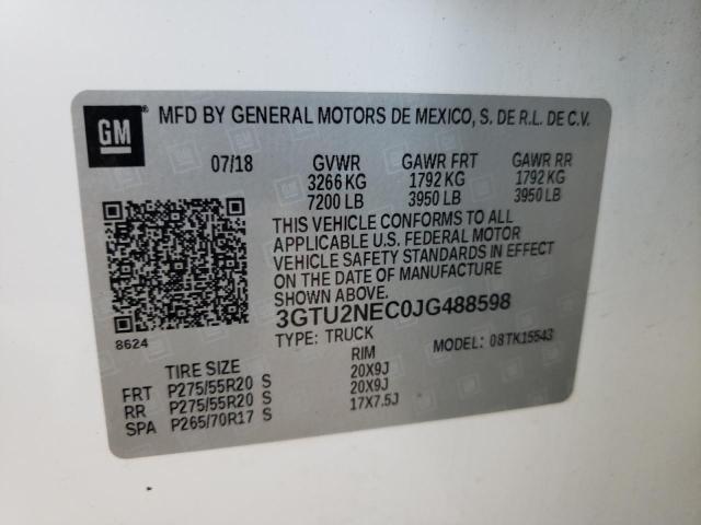 Photo 10 from auction – 2018 GMC SIERRA K15 with VIN 3GTU2NEC0JG488598