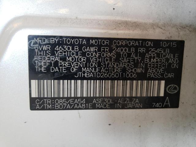 Photo 10 from auction – 2016 LEXUS IS 200T with VIN JTHBA1D26G5011006