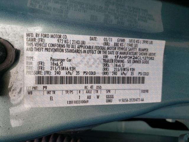 Photo 10 from auction – 2012 FORD FOCUS SE with VIN 1FAHP3K24CL127082