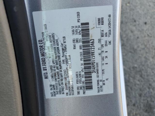 Photo 10 from auction – 2009 FORD FUSION SE with VIN 3FAHP01159R123463
